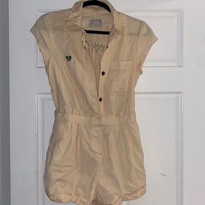 Urban Outfitters embroidered corduroy romper